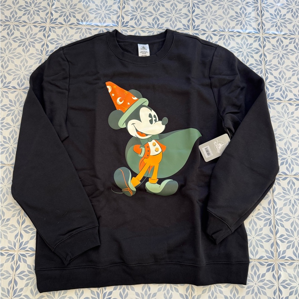 Disney Black Mickey Mouse Halloween Pullover for Adults